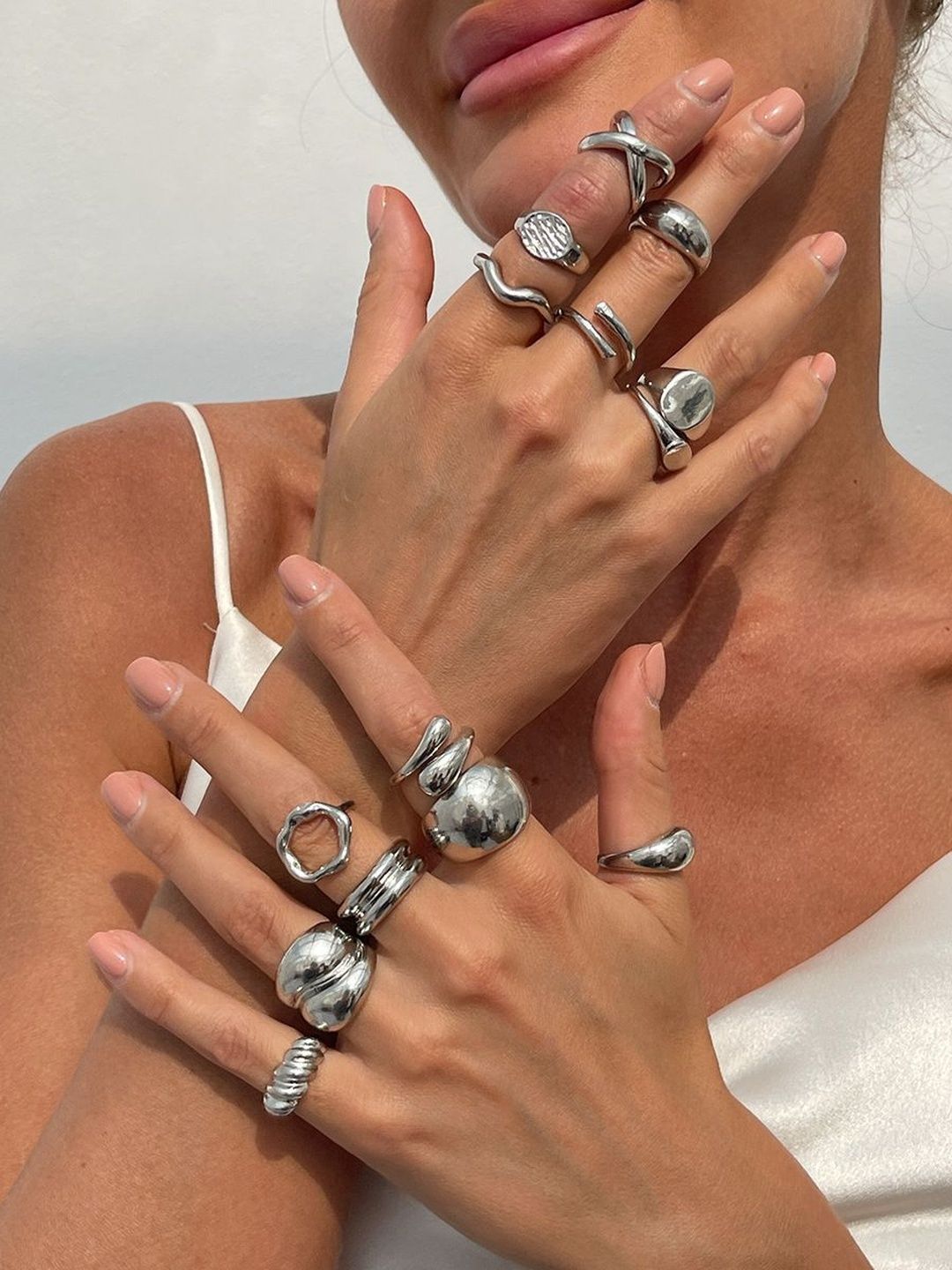 Set Of 13 Gold-Plated Finger Ring