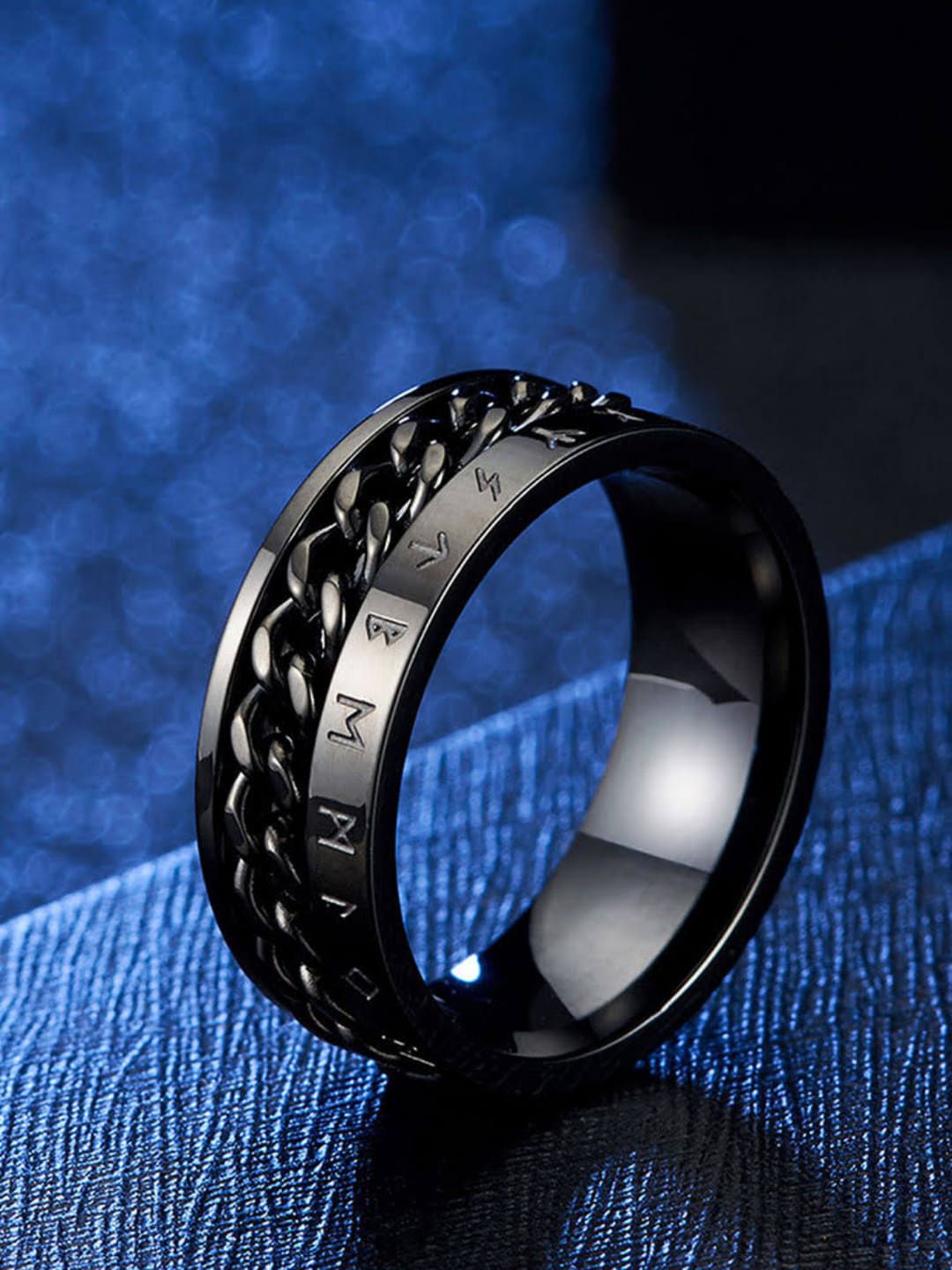 SALTY Men Stainless Steel Arne Link-Chain Finger Ring