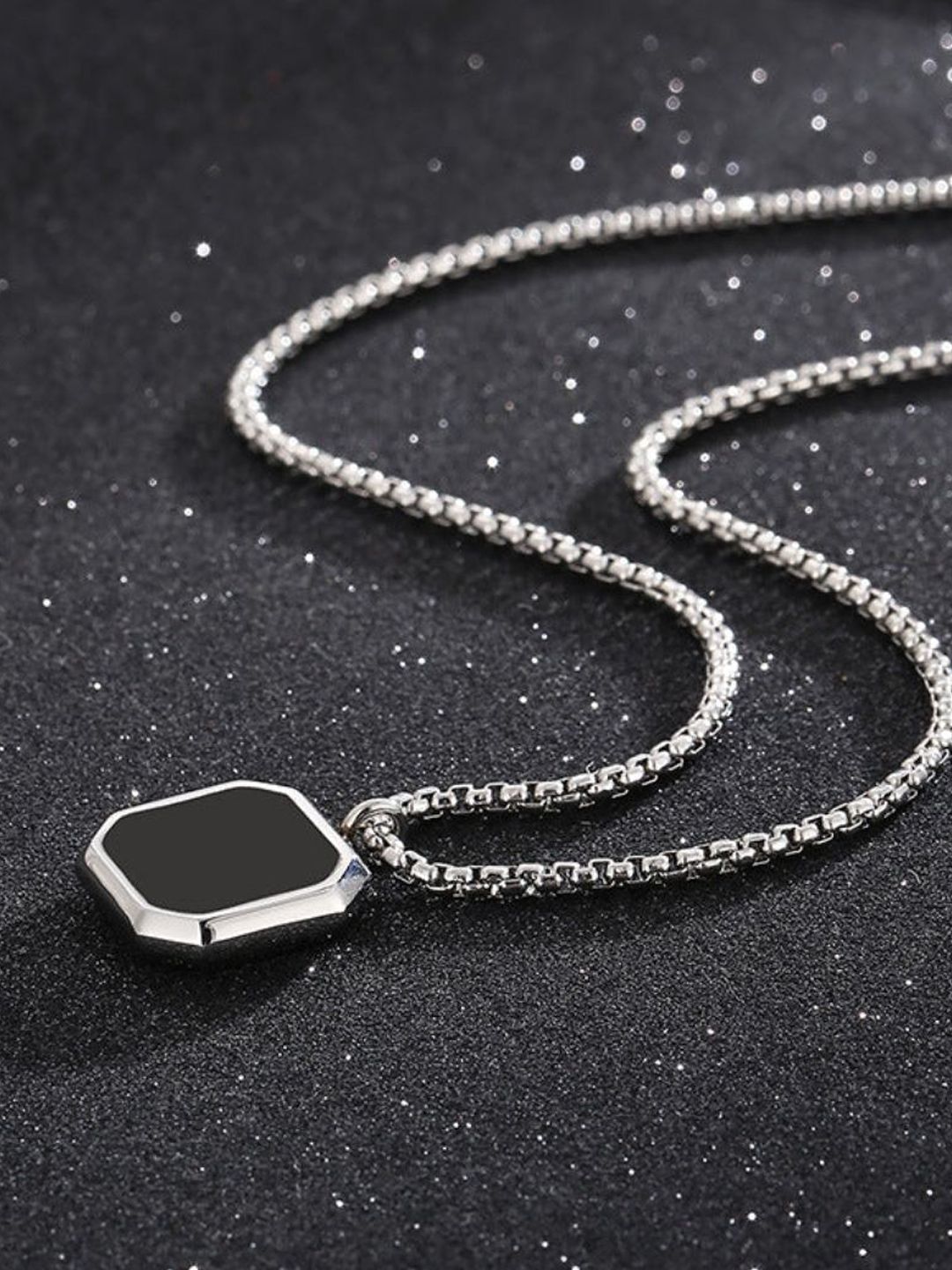 SALTY Men Stainless Steel Stone Studded Jewellery Set
