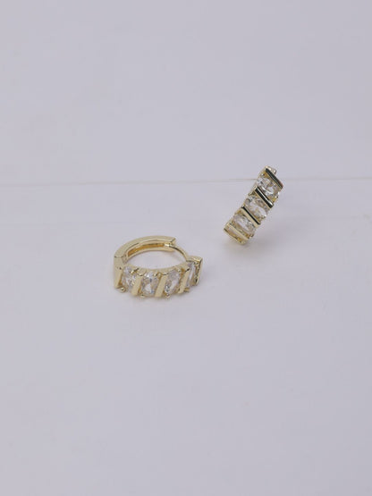 SALTY Gold-Plated Contemporary Artificial Stone Studded Studs Earrings