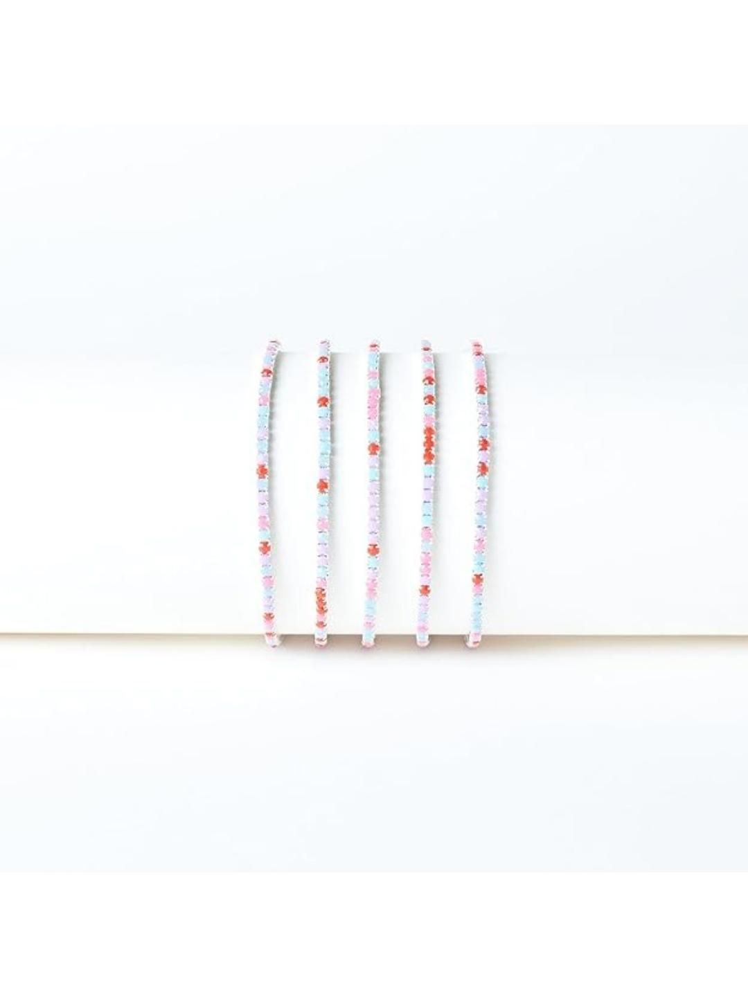 SALTY  Set Of 5 Rose Stretchable Bands Bangle