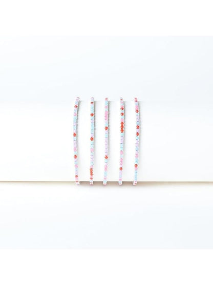 SALTY  Set Of 5 Rose Stretchable Bands Bangle