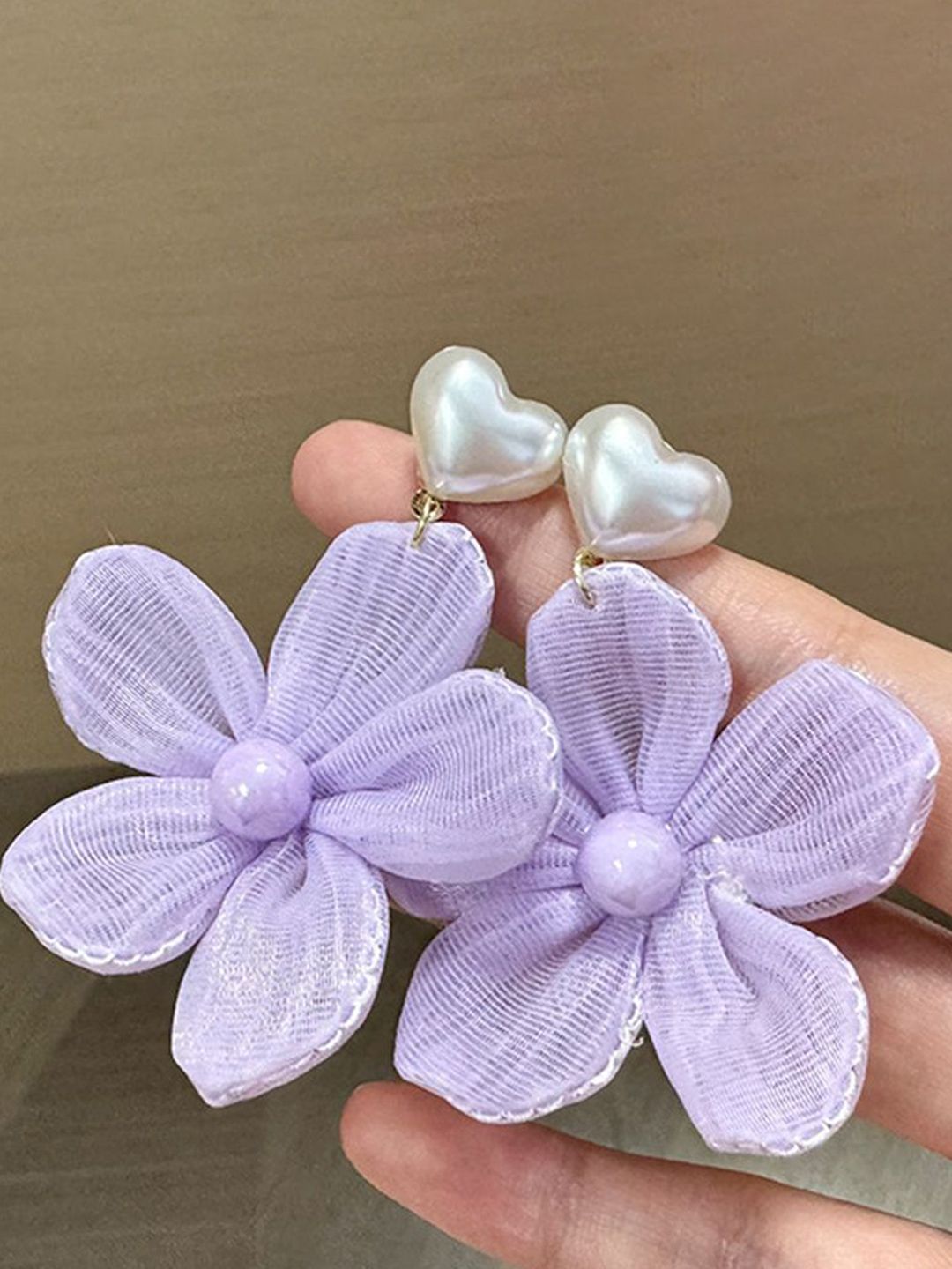 Artificial Beaded Floral Shaped Drop Earrings
