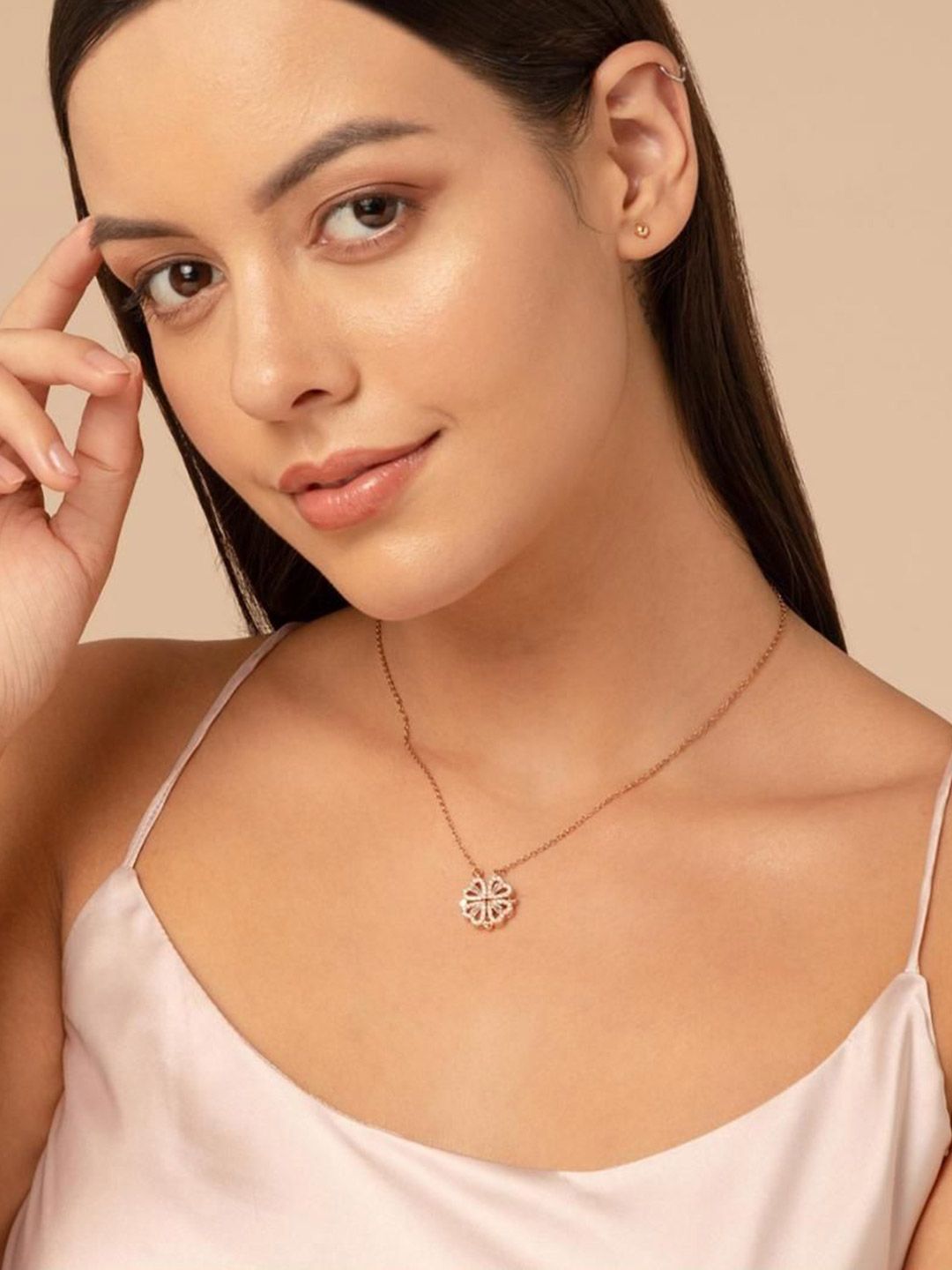 SALTY Stone-Studded Heart Magnetic Jewellery Set