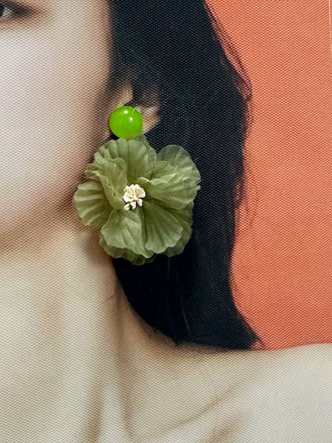 Artificial Beaded Floral Shaped Drop Earrings