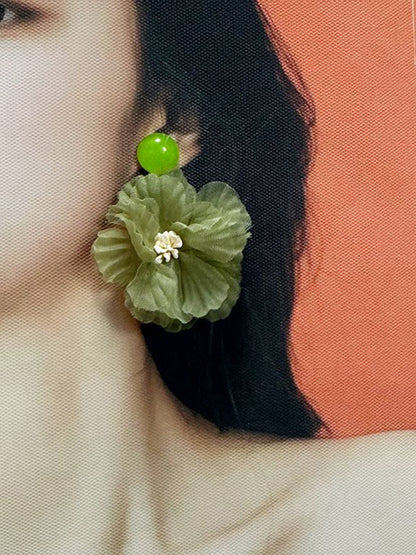 Artificial Beaded Floral Shaped Drop Earrings