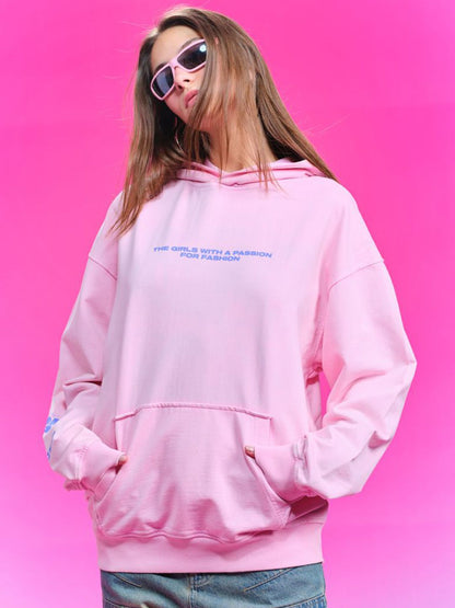 Women Printed Hooded Sweatshirt