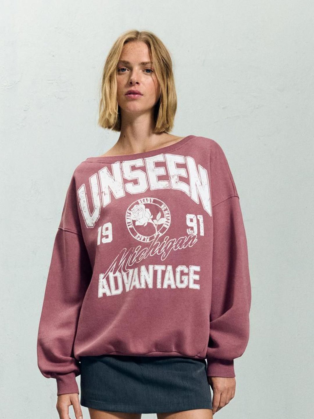 Boatneck printed sweatshirt