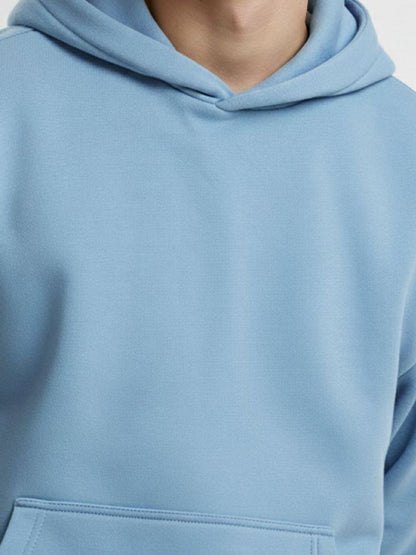 Men Solid Hooded Oversized Cotton Pullover Sweatshirts