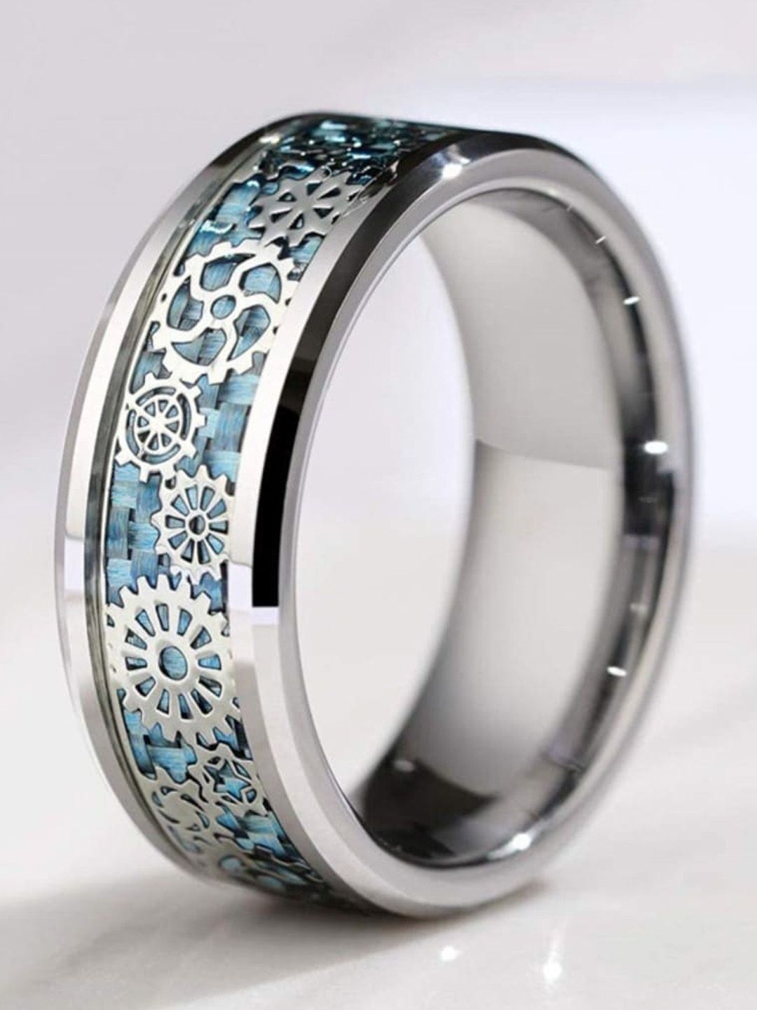 SALTY Men Stainless Steel Polished Perfection Band Finger Rings
