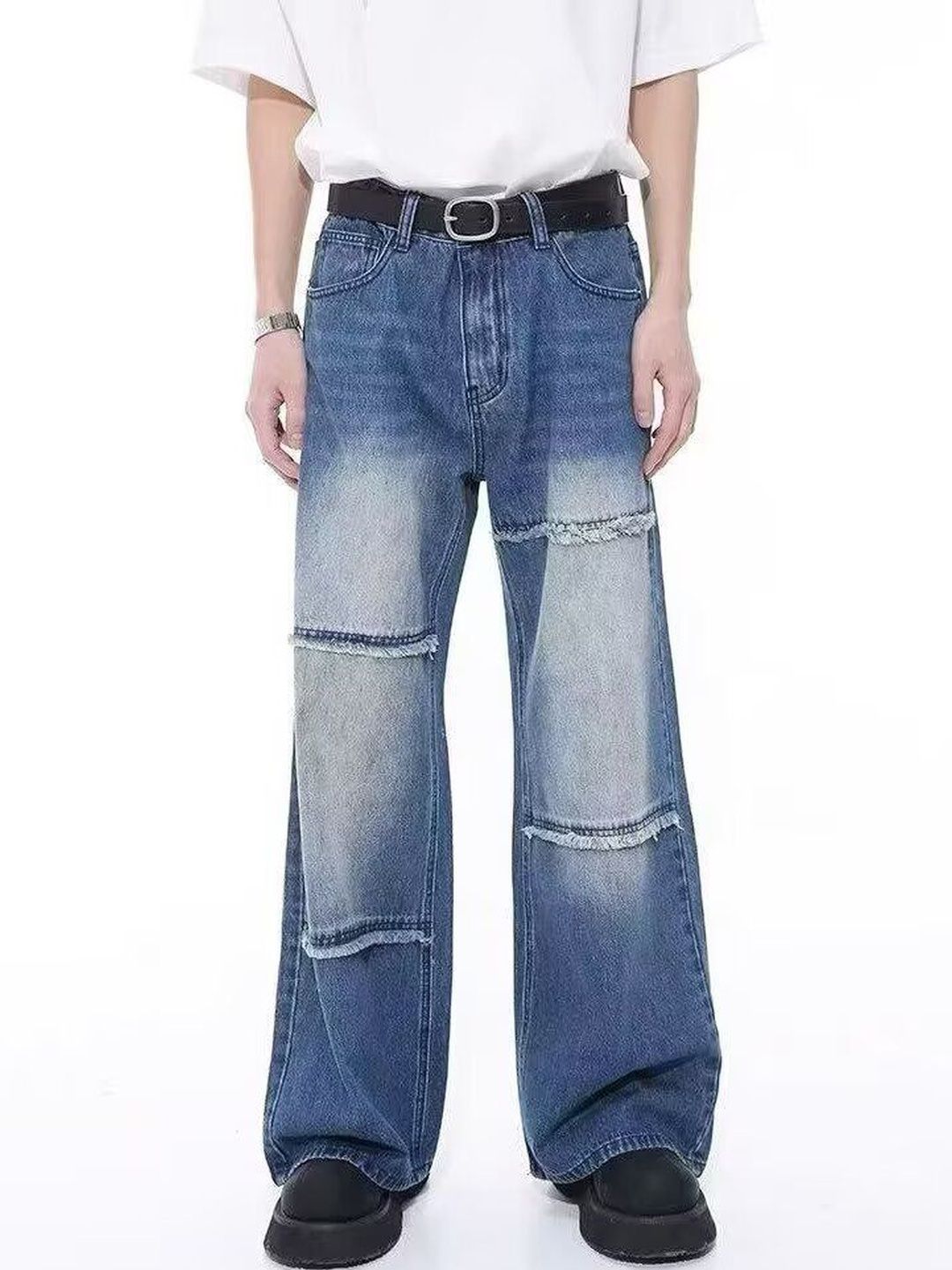 Men Flared Mid-Rise Light Fade Jeans