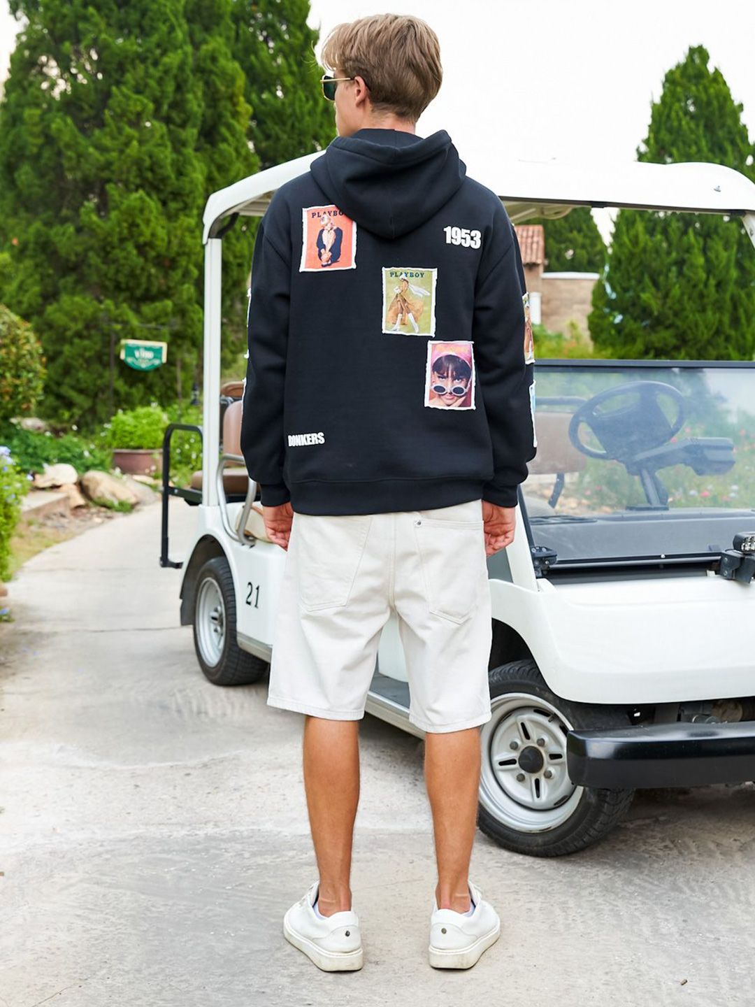 Men Printed Hooded Sweatshirt