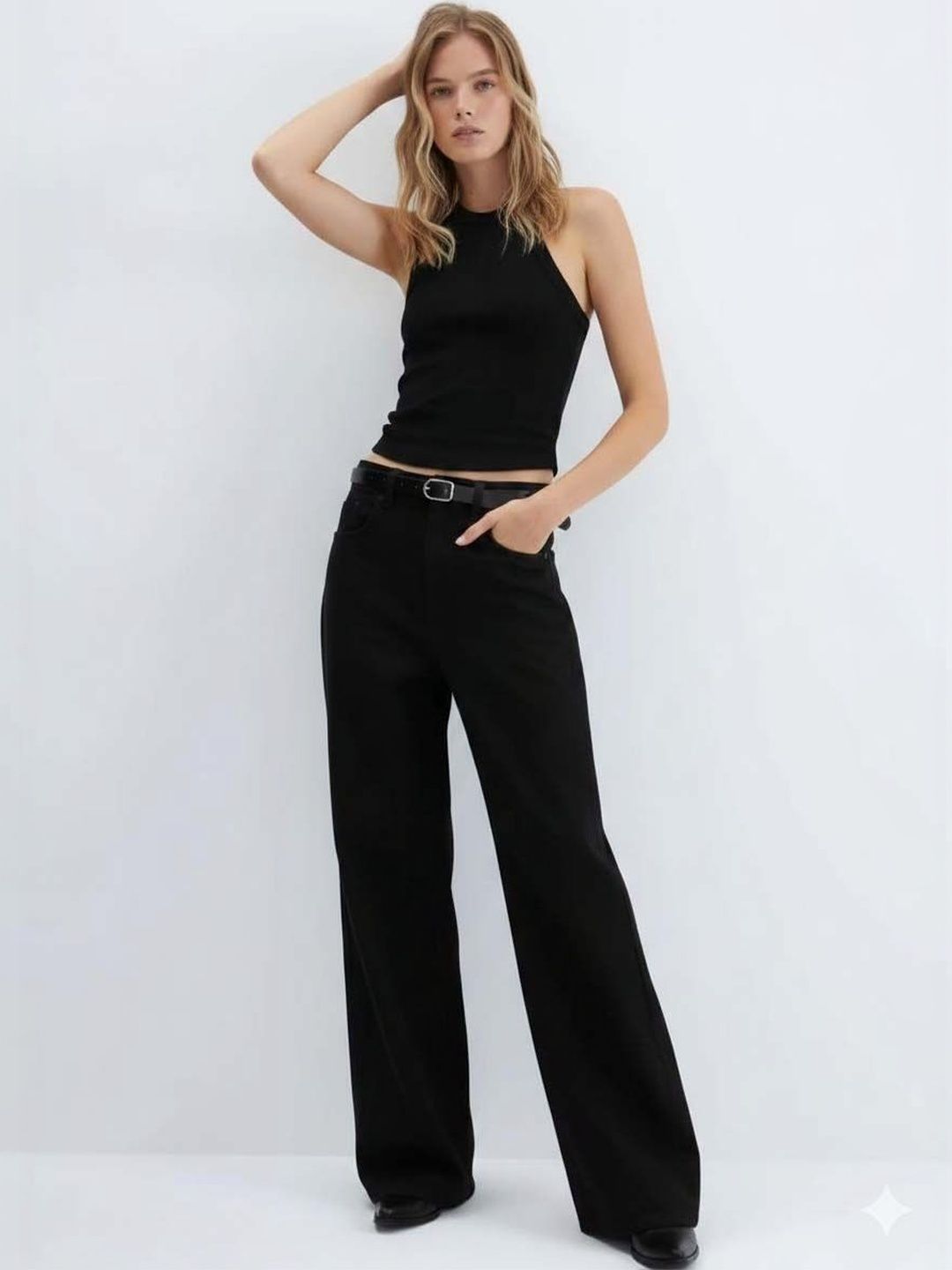 Women Wide Leg High-Rise Jeans