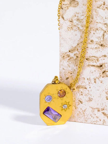 SALTY Stainless Steel  Classic Chic Golden Pendant With Chain