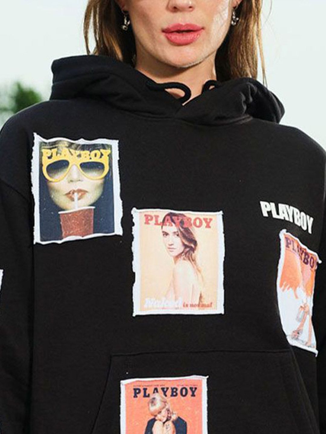 Women Printed Hooded Sweatshirt