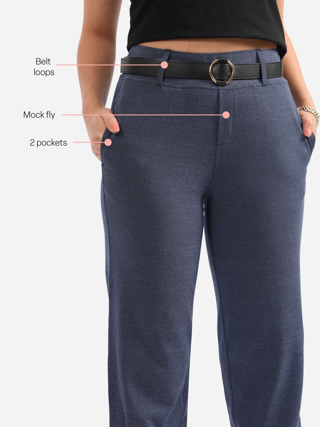 Women Straight Fit High-Rise Trousers