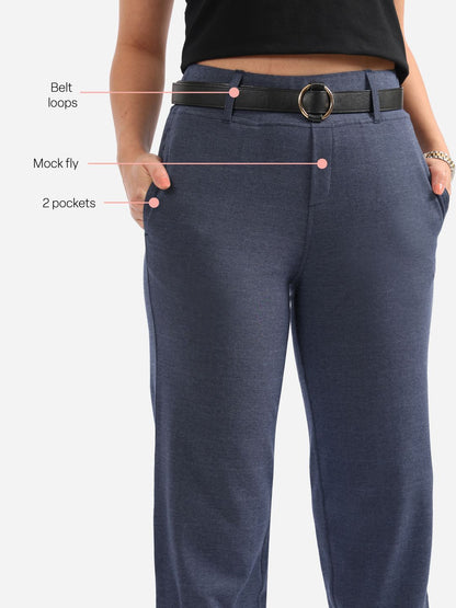 Women Straight Fit High-Rise Trousers