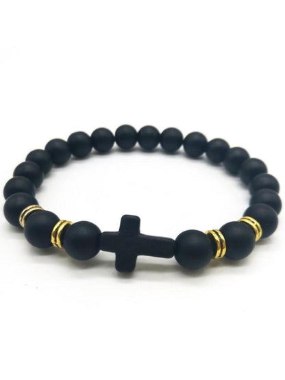SALTY Men Near God Volcanic Rock-Beaded Elasticated Bracelet