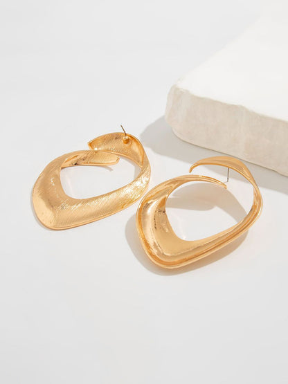 Gold Plated Contemporary Drop Earrings
