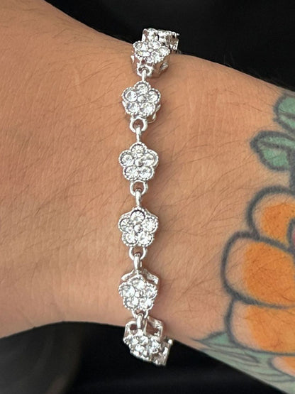 Men Handcrafted Silver-Plated Charm Bracelet