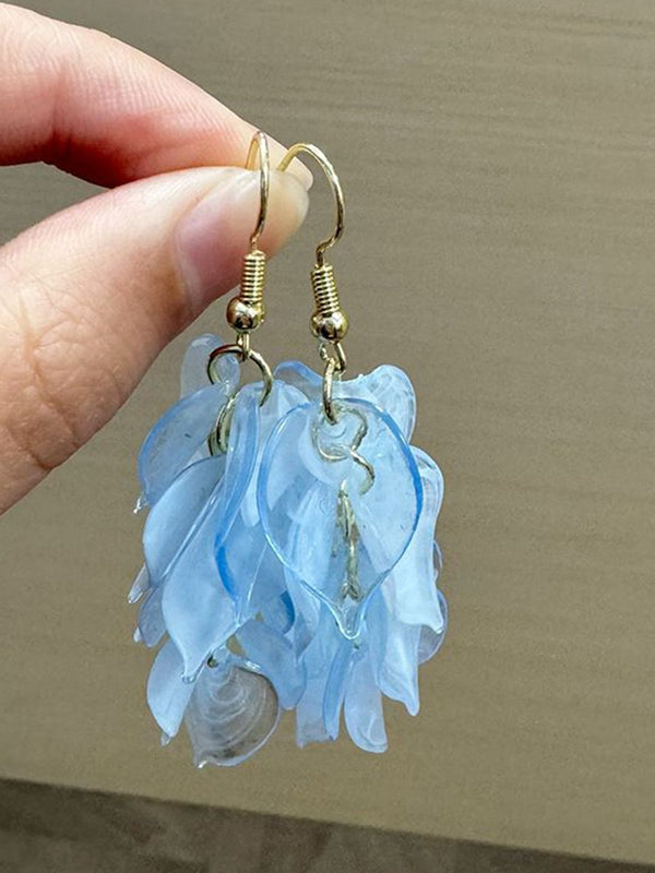 Gold Plated Leaf Shaped Drop Earrings