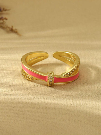 SALTY Stones Studded Sweetheart Knot Ring