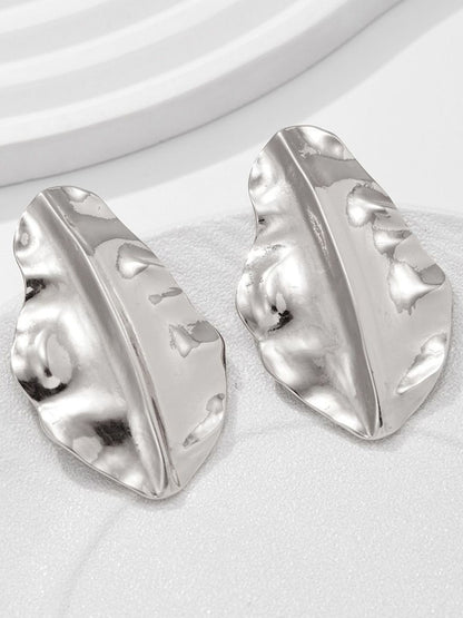 Silver-Plated Geometric Drop Earrings