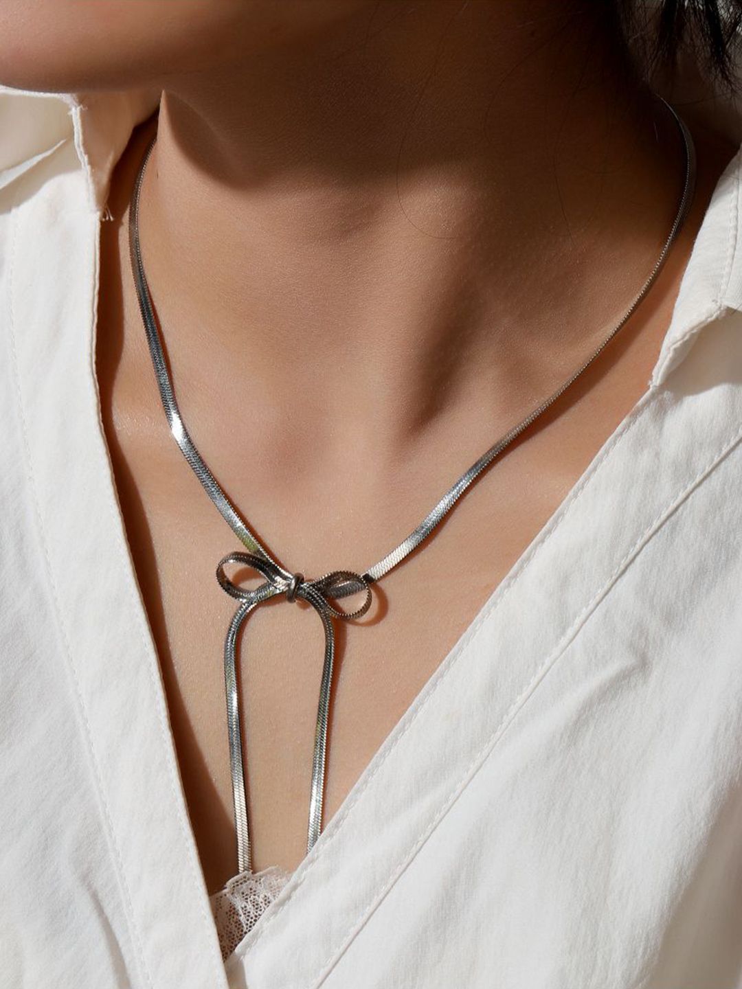 SALTY Celestial Bow Silver Necklace