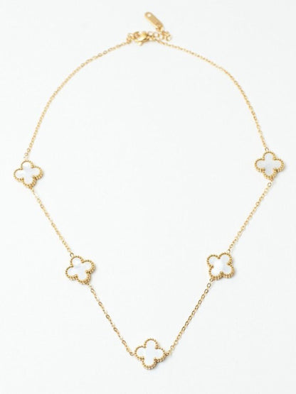 SALTY Mother of Pearl Clover Necklace for Women