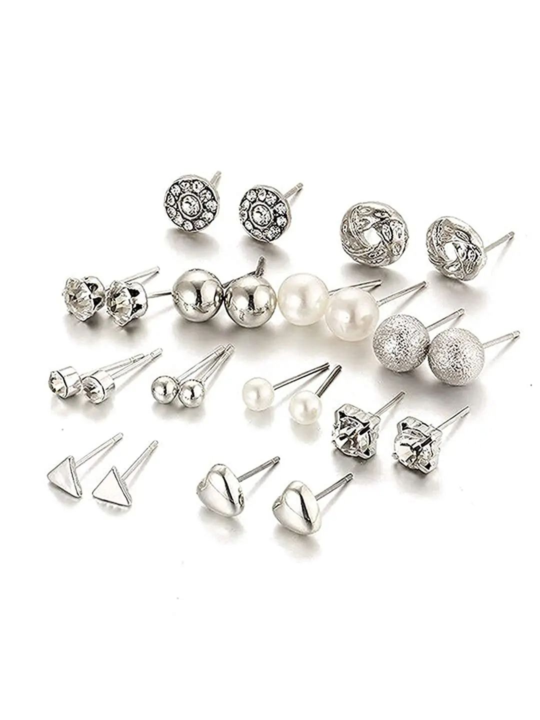 SALTY Set Of 12 Contemporary Studs Earrings