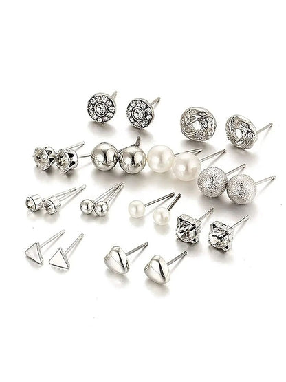 SALTY Set Of 12 Contemporary Studs Earrings