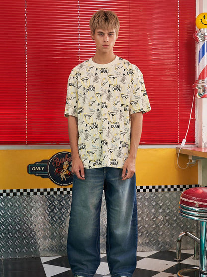 Humour and Comic Printed Oversized T-Shirt