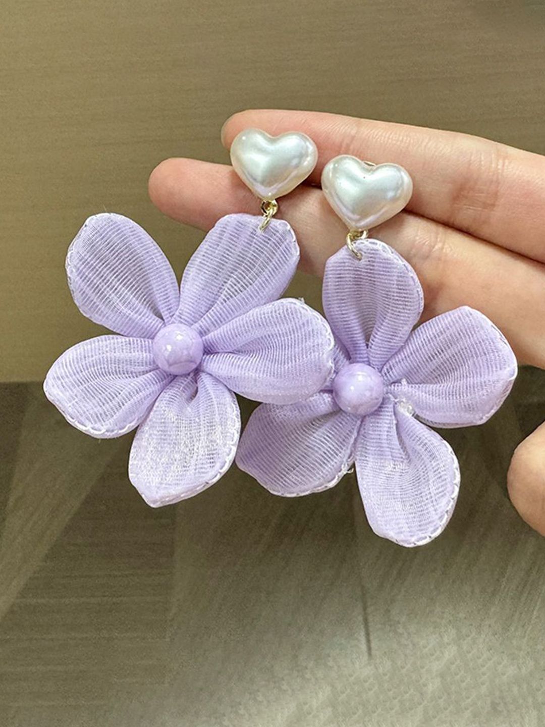 Artificial Beaded Floral Shaped Drop Earrings