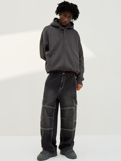 Men cargo parachute jeans
