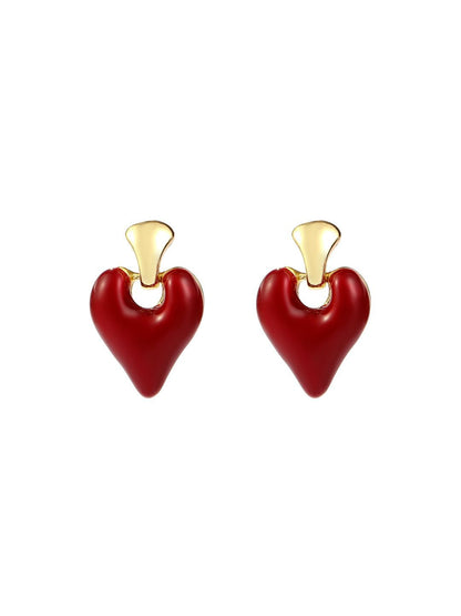 SALTY Valentines Day Love in Cherry Heart Shaped Studs