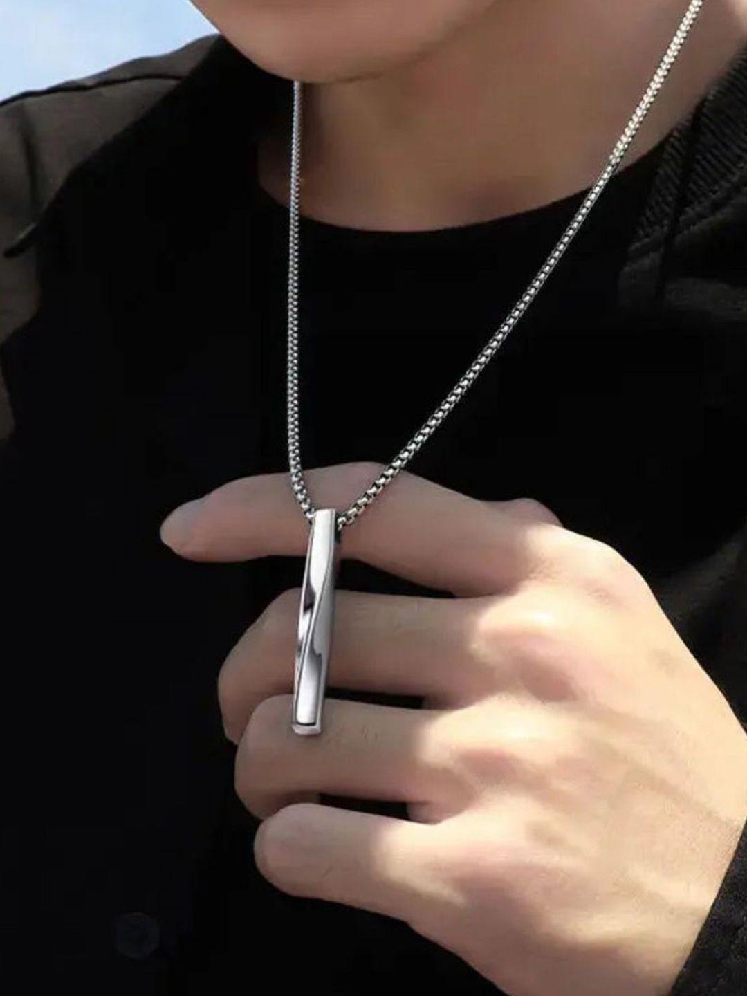 SALTY Pack of 2 Men Collier Silver Chain