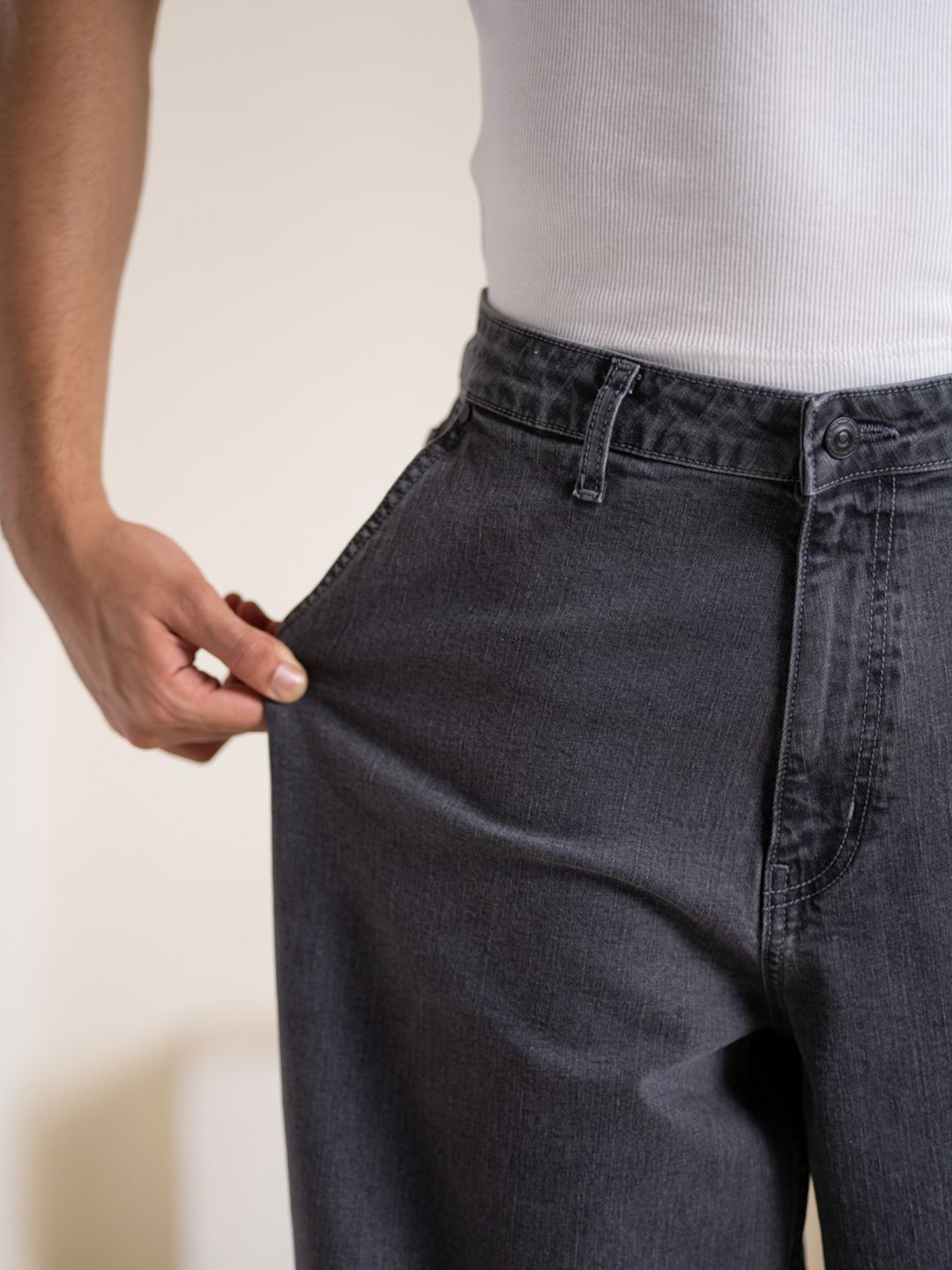 Men Comfort Baggy Fit Mid-Rise Stretchable Jeans
