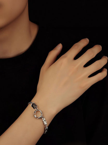Men Handcrafted Silver-Plated Link Bracelet