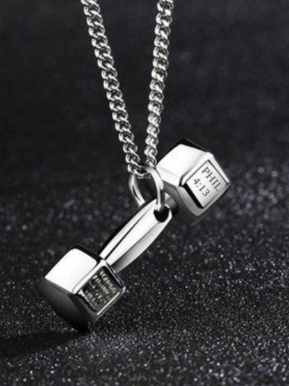SALTY Pack of 2 Men Dumbbell Silver Chain
