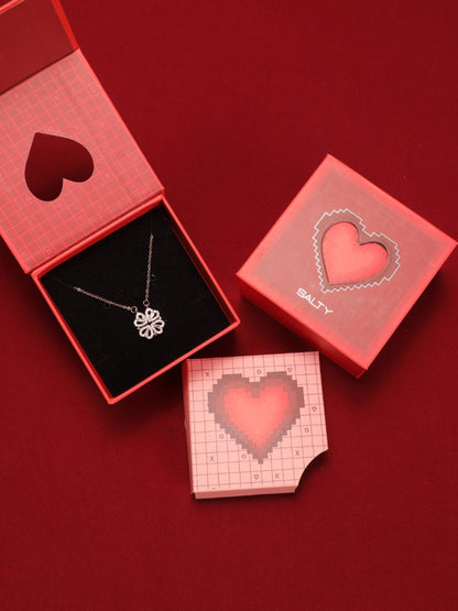 SALTY 2-Way Multi Wearing Magnetic Heart Clover Necklace for Women