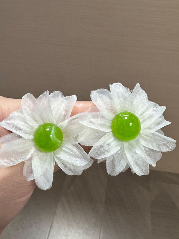 Artificial Stones Studded Floral Shape Studs