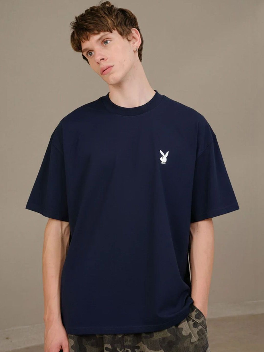 Navy Blue Playboy Core Navy Oversized T-shirt