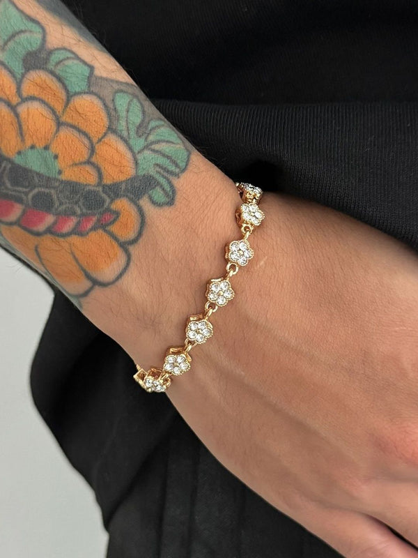 Men Handcrafted Gold-Plated Charm Bracelet