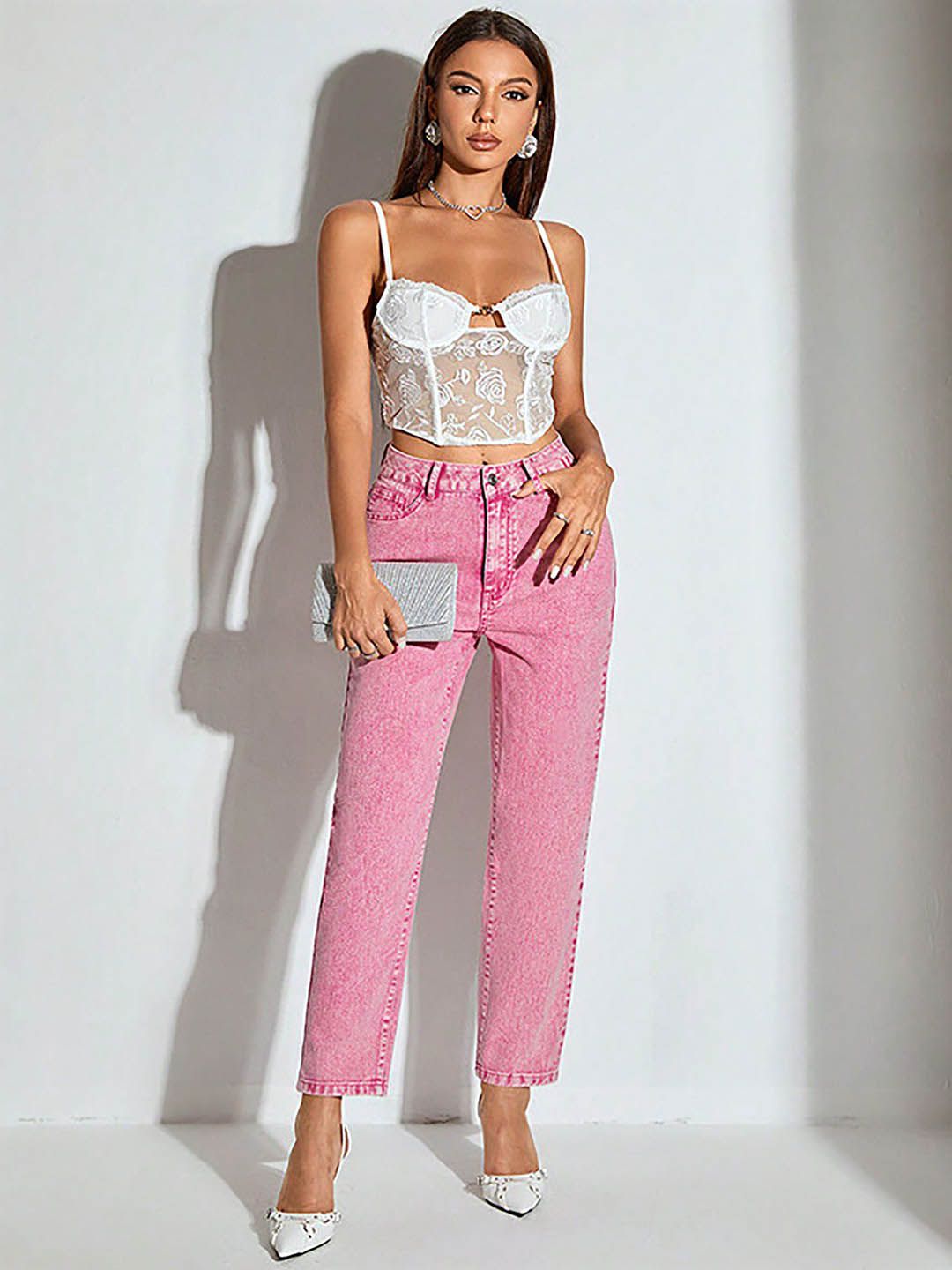 Women Slash Knee Jeans