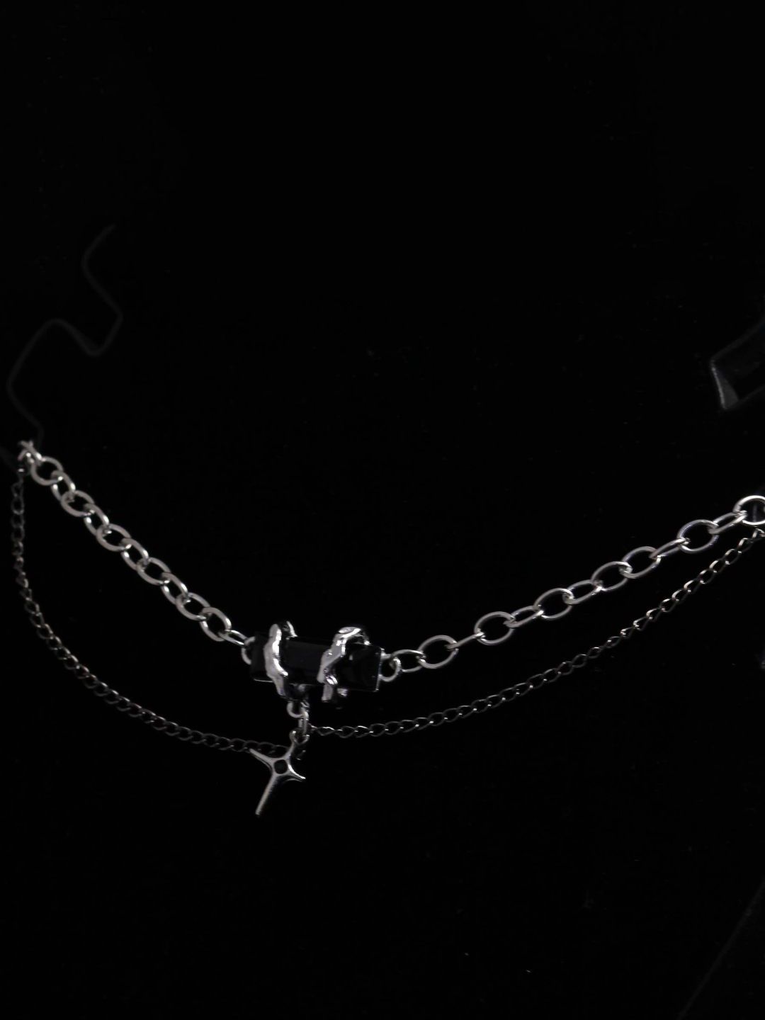 SALTY Men Stainless Steel Crucible Cross Layered Chain And Bracelet Set