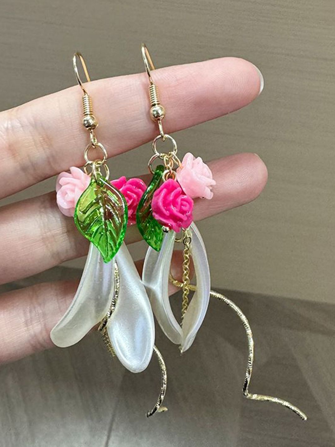 Floral Shaped Drop Earrings