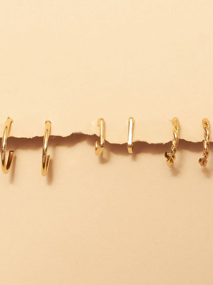 SALTY Set Of 10 Stud & Hoops Earrings