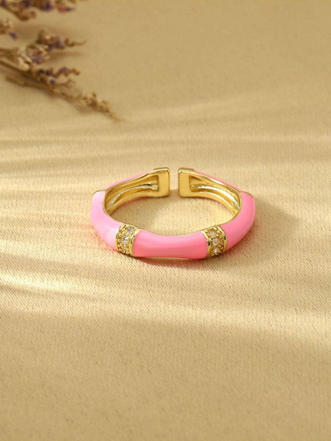 SALTY Stone-Studded Adjustable Finger Ring