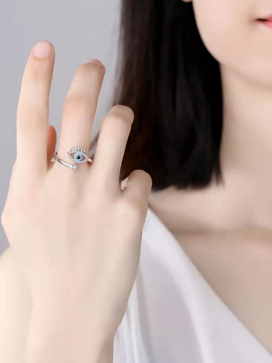 SALTY Cute Evil Eye Ring for Women & Girls