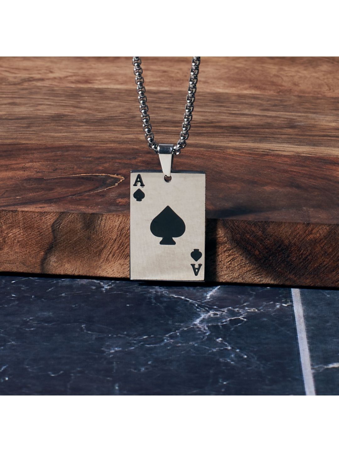 SALTY Maverick Ace Chain & Fortunes Card Ring Combo Jewellery Set